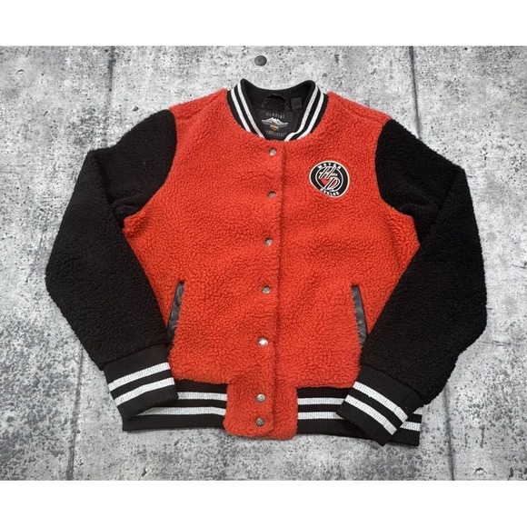 Harley-Davidson Sherpa Fleece Varsity Jacket L Part Number - 96390-19Vw/000L - Picture 2 of 9